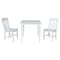 International Concepts Square 30 in x 30 in Dining Table with 2 Chairs, White, 30 W, 30 L, 30 in H, Wood, White K08-3030-C61-2 - alternate 1